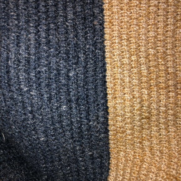 Gap Chunky Earthy Colors Chambray tan brown rugby stripe sweaer knit sca… - Picture 4 of 4